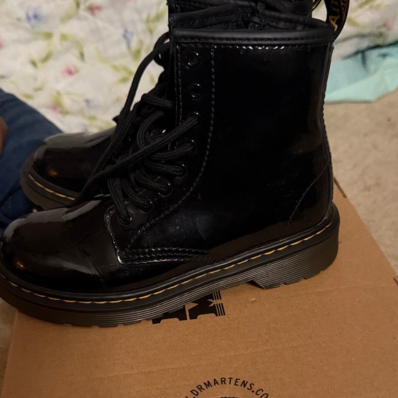 Dr. Martens Shiny Black Combat Boots - Picture 4 of 4